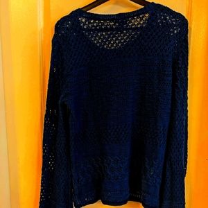 Buffalo, Small Navy Blue Bell Sleeved Sweater
